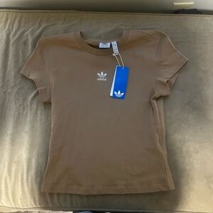 Adidas brown slim T-Shirt